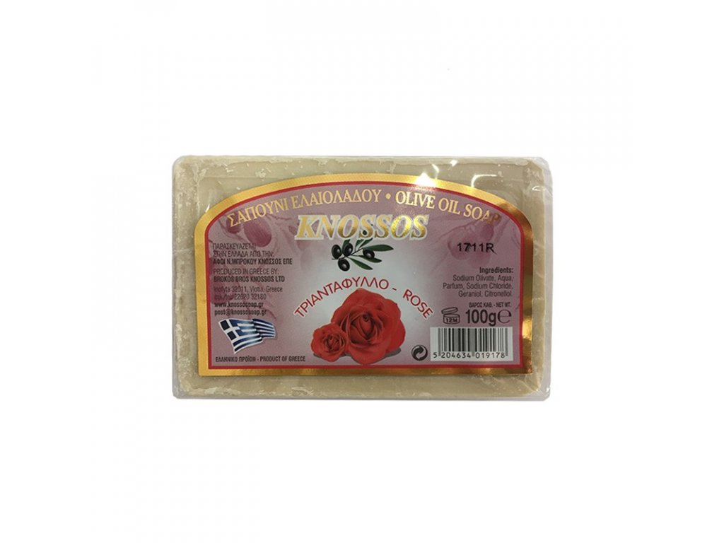 Knossos olivové mýdlo růže 100 g