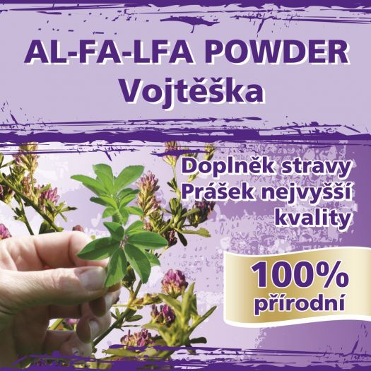 Vojtěška  prášek (Alfalfa powder) 100% přírodní prášek , 125 g Naturgreen
