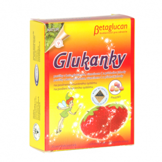 Glukanky - dětské pastilky s příchutí jahody 30 ks Topvet