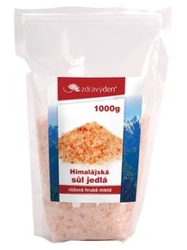 Sůl himalájská jedlá růžová hrubě mletá 1000g Zdravý den