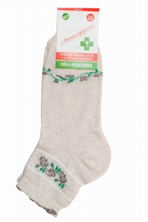 Dámské kopřivové ponožky béžové, zdravotní lem